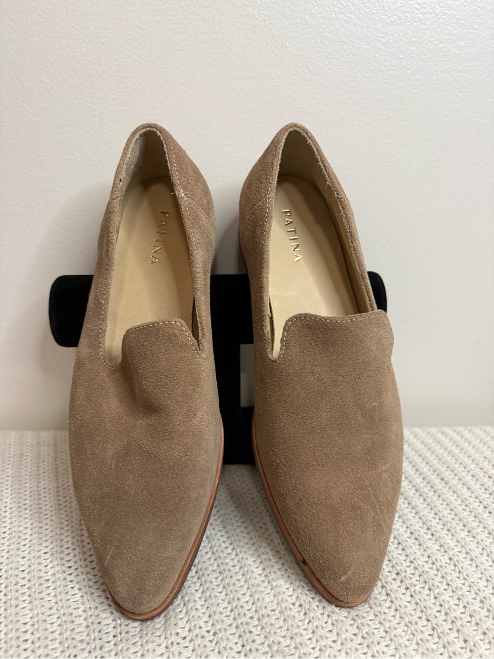 Patina Women's Taupe Suede Slip-On Loafers size 7